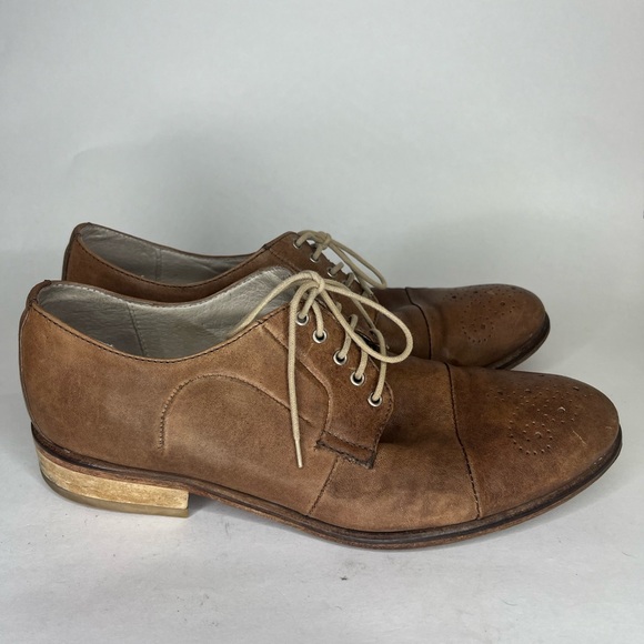 David Mayer Naman Oxfords Lace Up Dress Shoes Men Size 42 US 9 Brown Leather - Picture 1 of 16